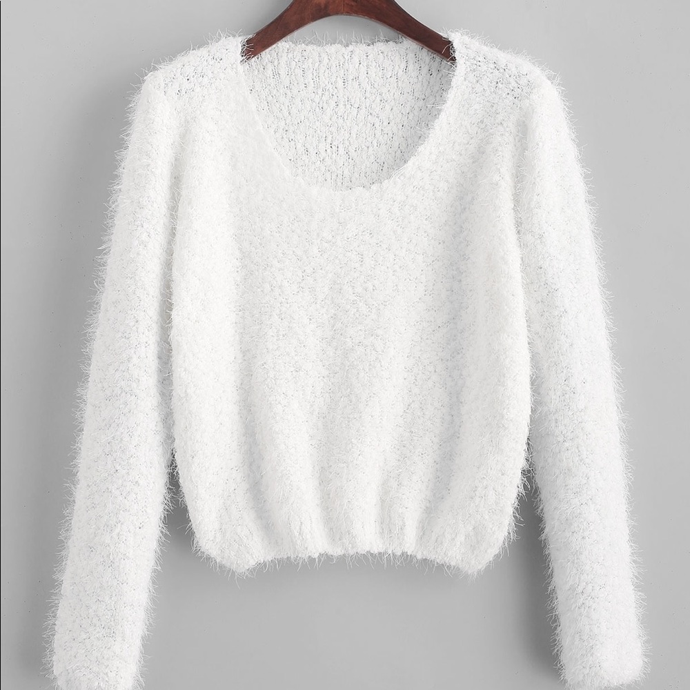 Nordstrom’s-White fuzzy top